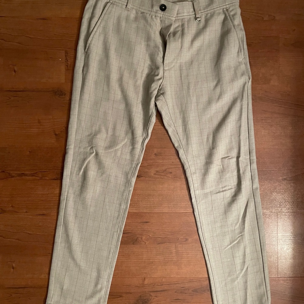 Denim & Flower Tan Plaid City Pants